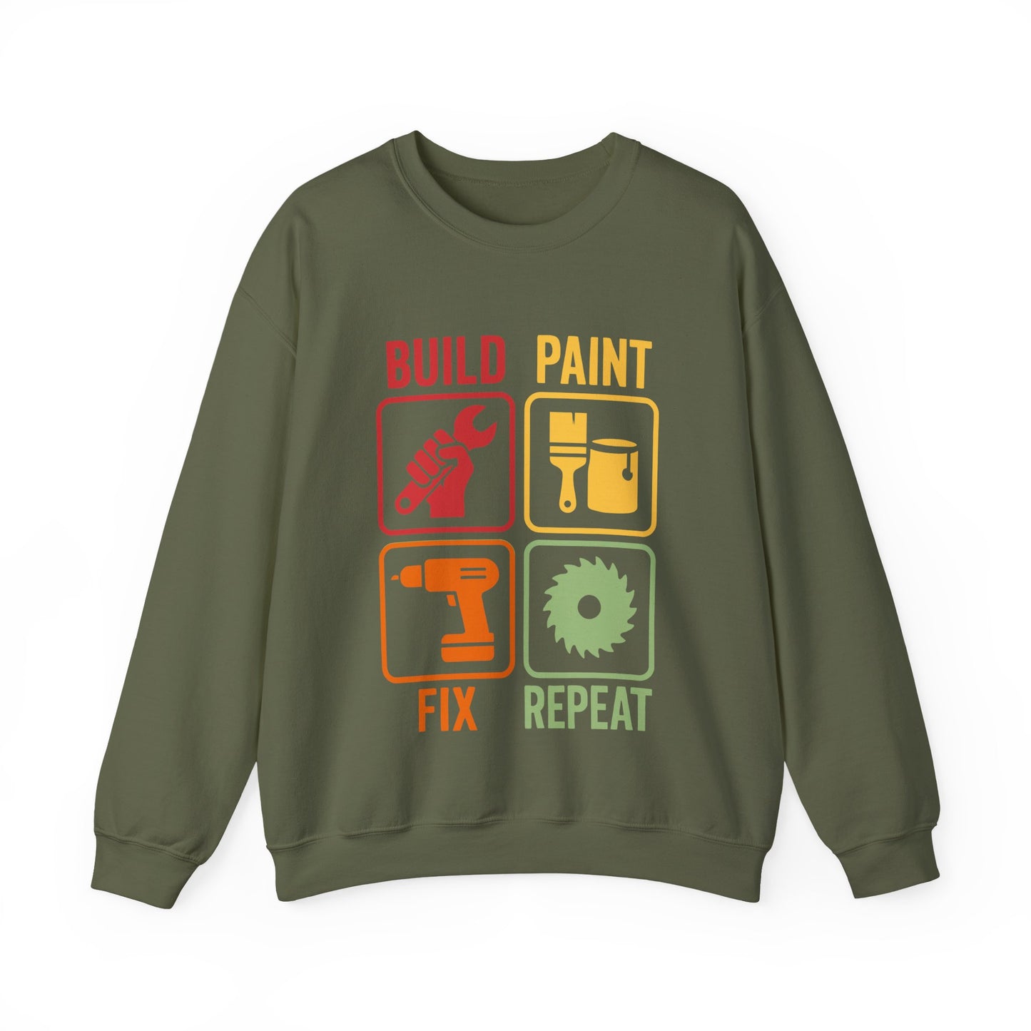Build Paint Fix Repeat Crew Neck