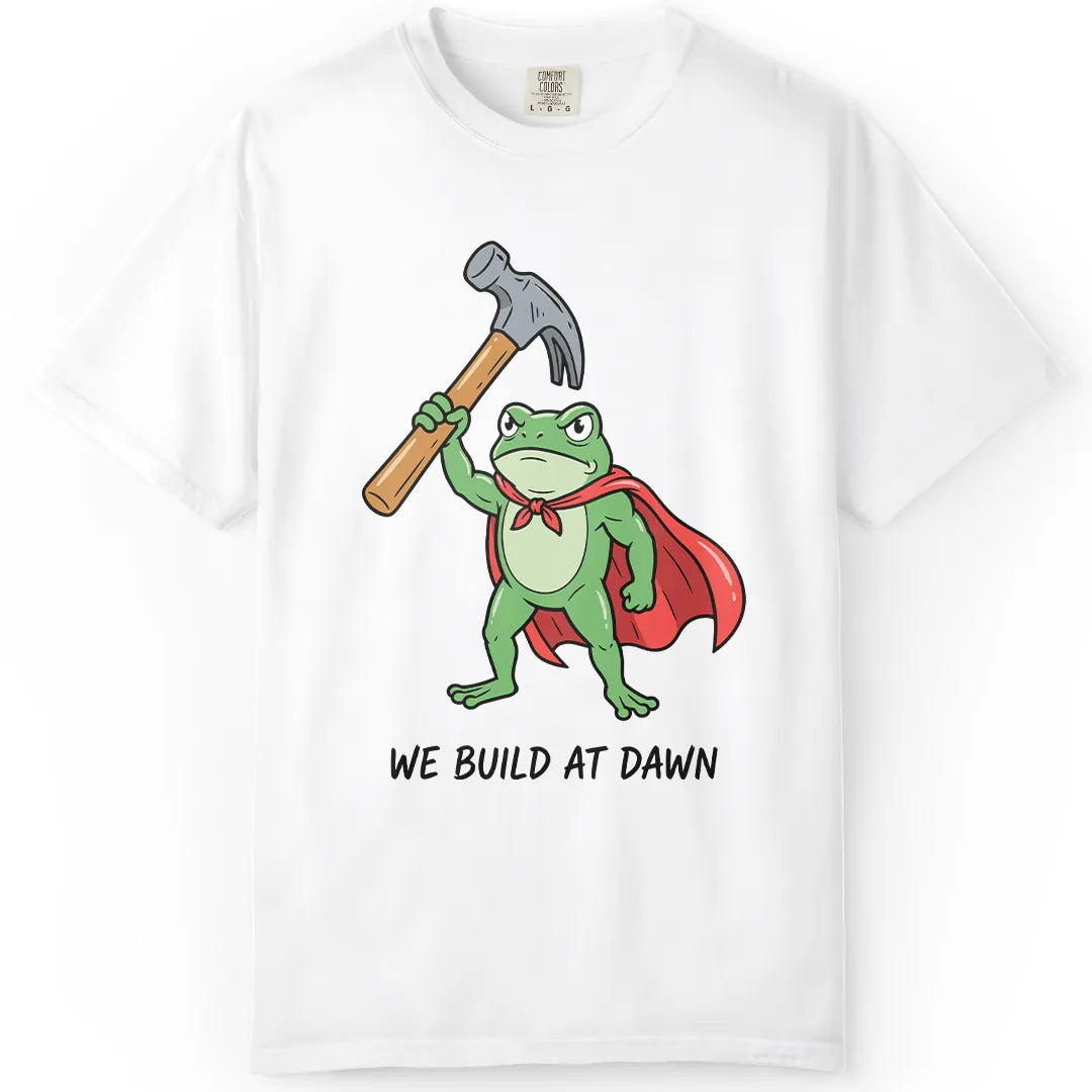 Build at Dawn | Woodworking T-Shirt | Rustic Edge Co.