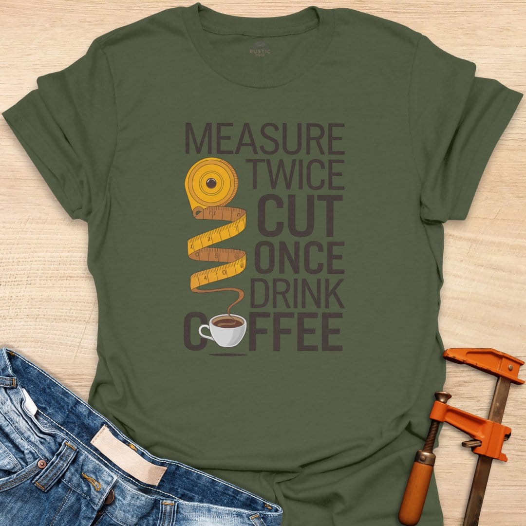 Measure Twice Cut Once Drink Coffee